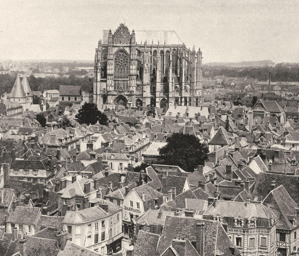 OISE. Vue générale de Beauvais 1902 old antique vintage print picture